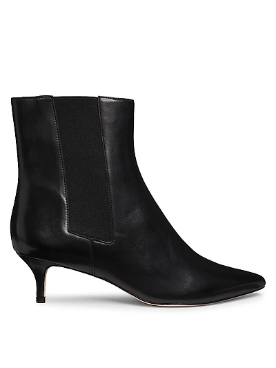 50MM Leather Kitten-Heel Booties
