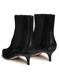 50MM Leather Kitten-Heel Booties