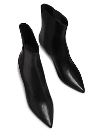 50MM Leather Kitten-Heel Booties