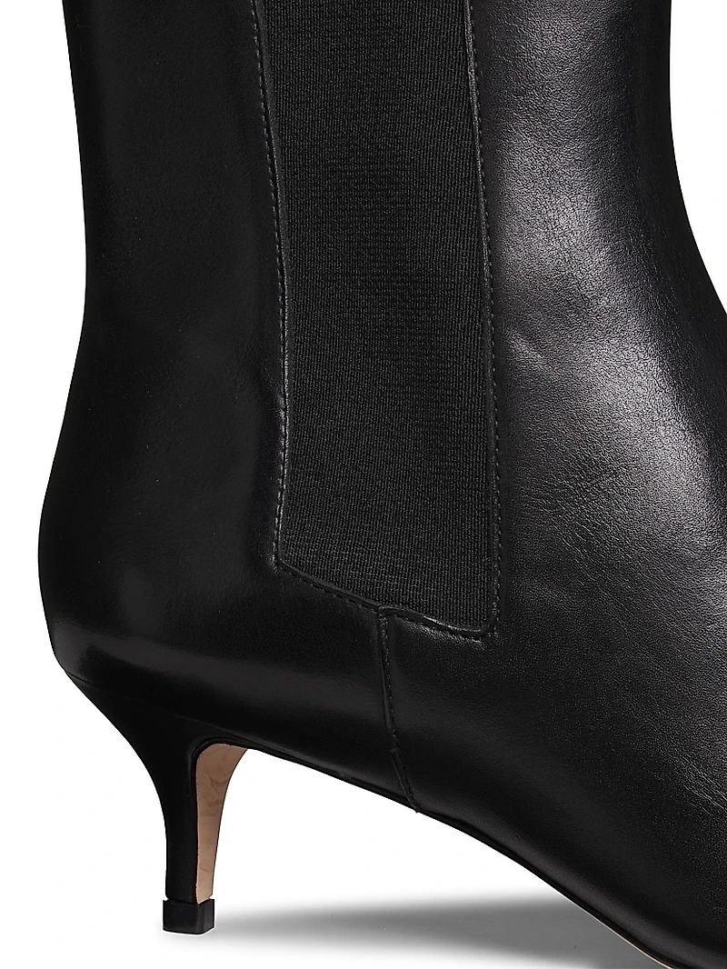 50MM Leather Kitten-Heel Booties