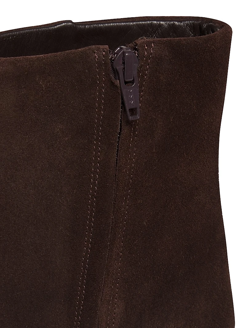 80MM Suede Block-Heel Booties