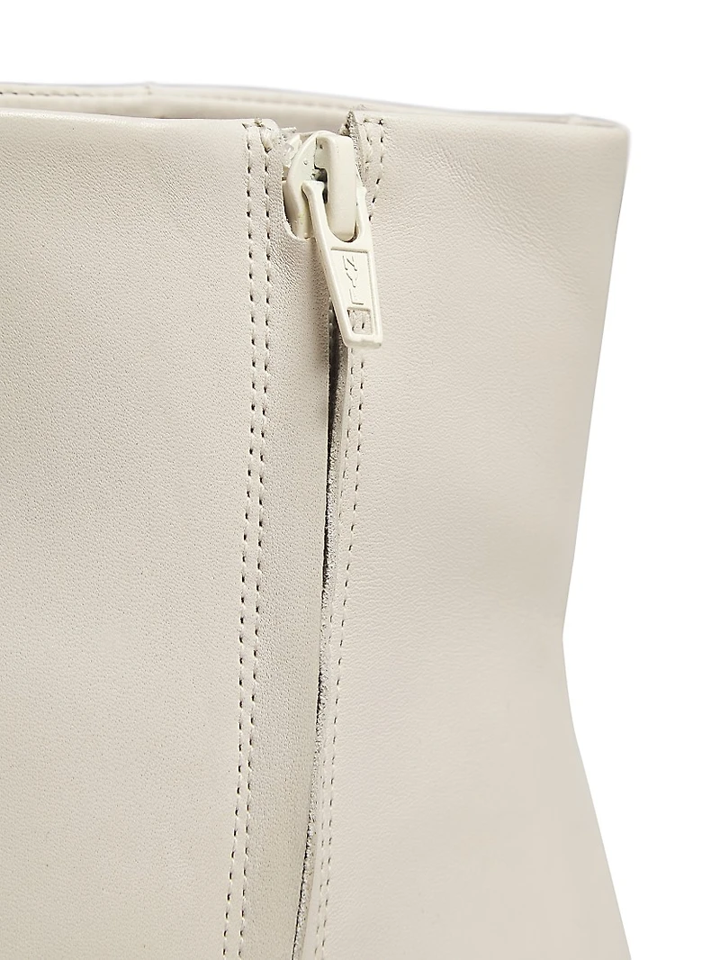 Metallic Leather Kitten-Heel Booties