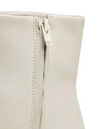 Metallic Leather Kitten-Heel Booties