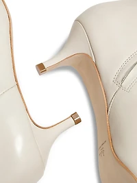 Metallic Leather Kitten-Heel Booties