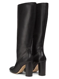 90MM Contrast-Stitch Leather Boots