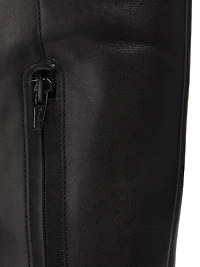 90MM Contrast-Stitch Leather Boots