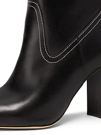 90MM Contrast-Stitch Leather Boots