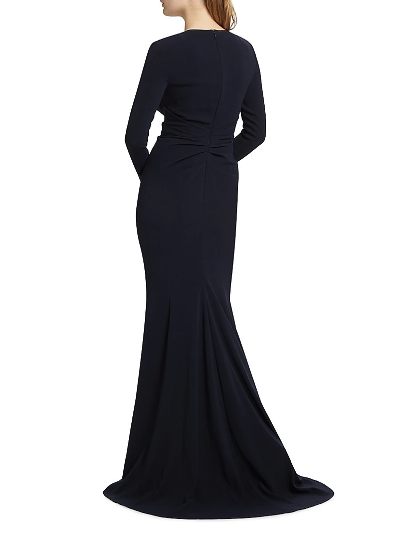 Cady Crystal Lace-Up Plunge Gown