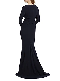 Cady Crystal Lace-Up Plunge Gown