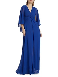 Georgette Draped Gown