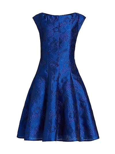 Anemone Jacquard Boatneck Cocktail Dress