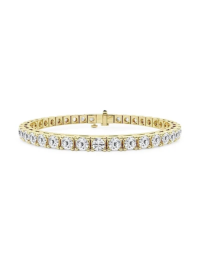 14K Yellow Gold & Round Lab-Grown Diamond 4-Prong Tennis Bracelet/5.00-20.00 TCW