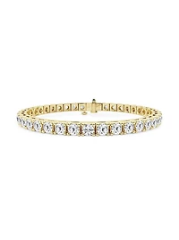 14K Yellow Gold & Round Lab-Grown Diamond 4-Prong Tennis Bracelet/5.00-20.00 TCW