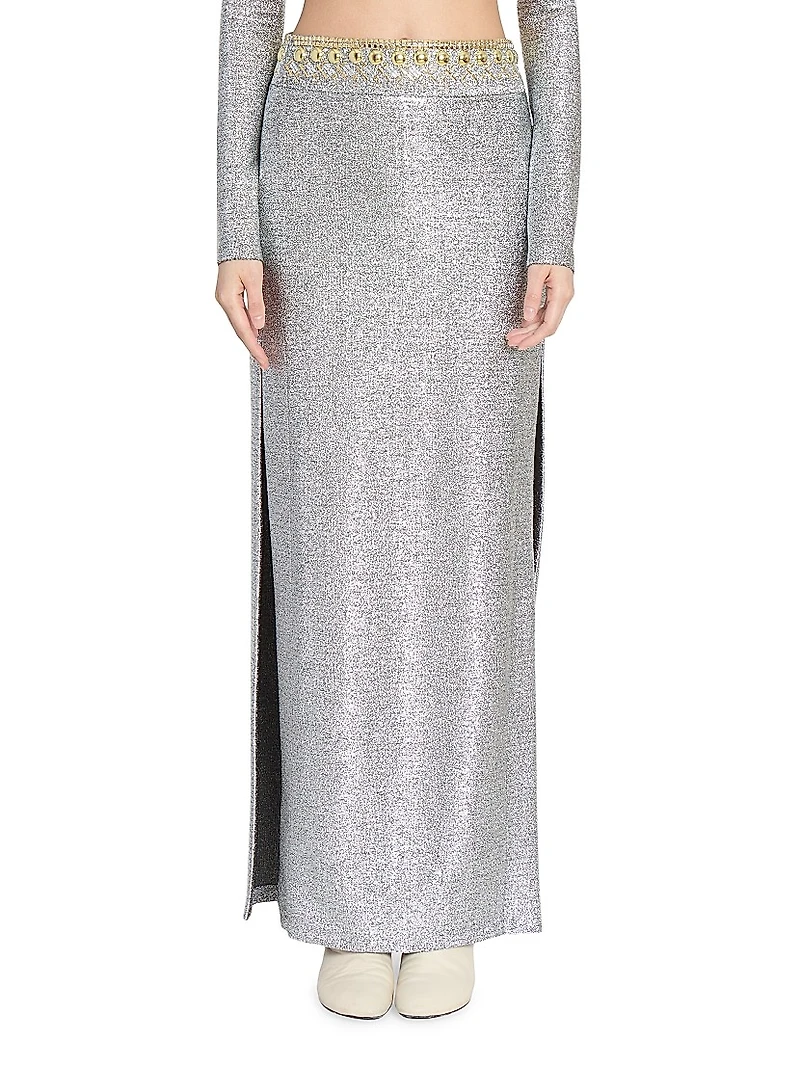 Metallic Maxi Skirt