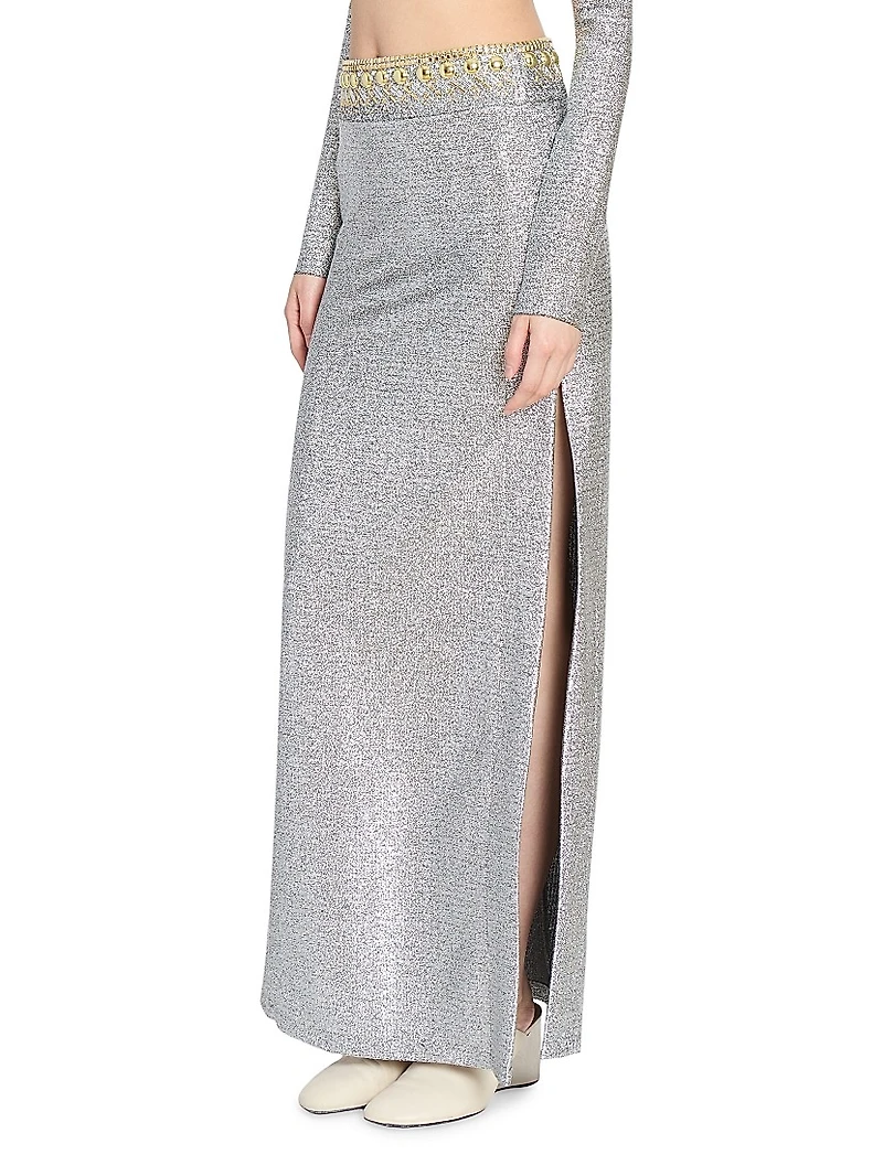 Metallic Maxi Skirt