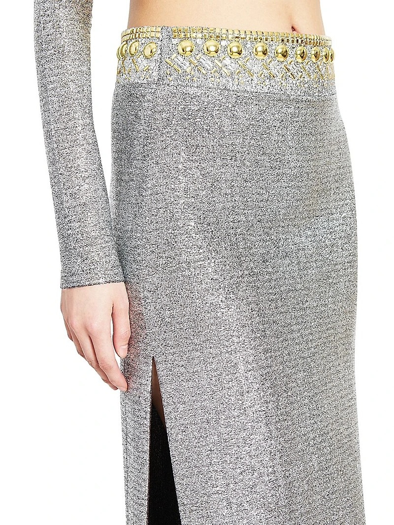 Metallic Maxi Skirt
