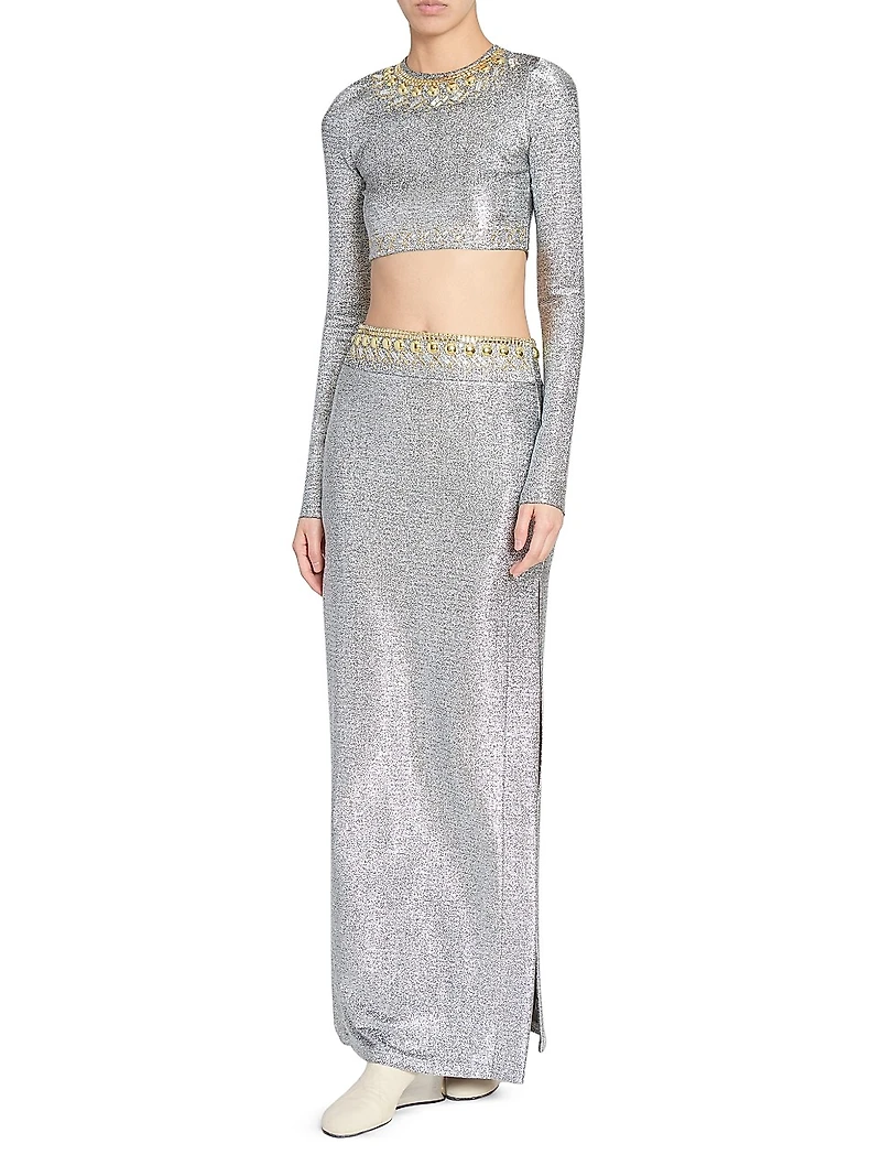 Metallic Maxi Skirt