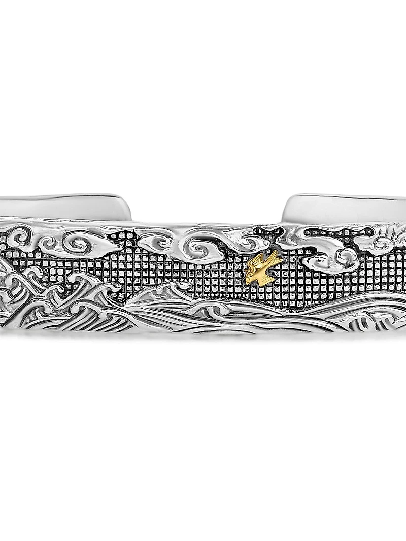 Waves Cuff Bracelet in Sterling Silver