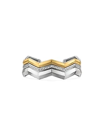 Zig Zag Stax™ Three Row Cuff Bracelet in Sterling Silver