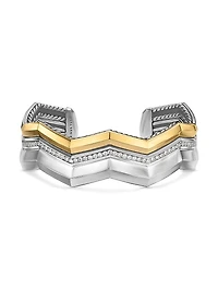 Zig Zag Stax™ Three Row Cuff Bracelet in Sterling Silver