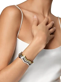Zig Zag Stax™ Three Row Cuff Bracelet in Sterling Silver