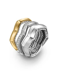 Zig Zag Stax™ Three Row Ring Sterling Silver