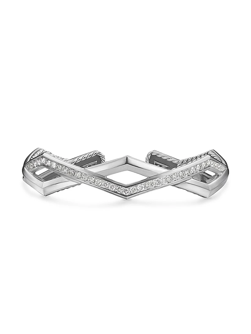Zig Zag Stax™ Two Row Cuff Bracelet in Sterling Silver