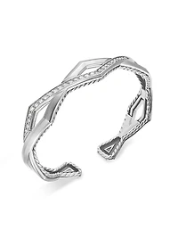 Zig Zag Stax™ Two Row Cuff Bracelet in Sterling Silver