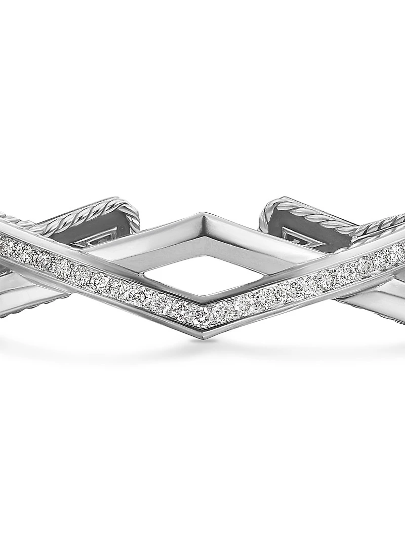 Zig Zag Stax™ Two Row Cuff Bracelet in Sterling Silver