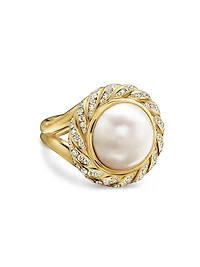 Pearl Classics Cable Halo Ring 18K Yellow Gold