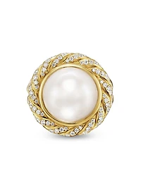 Pearl Classics Cable Halo Ring 18K Yellow Gold