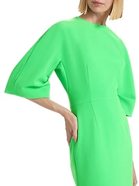 Crêpe Tucked Sleeve Column Gown