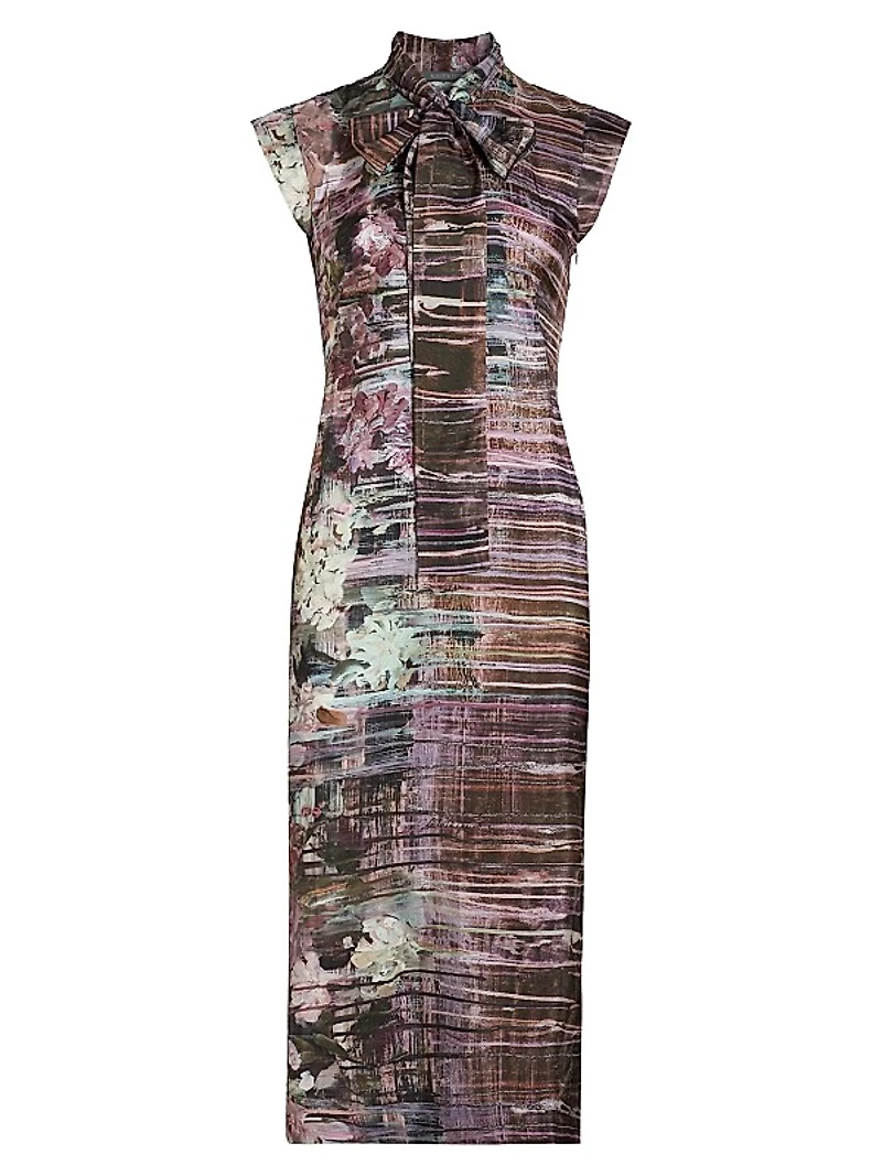 Floral Silk Midi-Dress