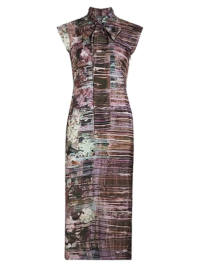 Floral Silk Midi-Dress