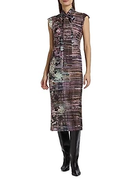 Floral Silk Midi-Dress