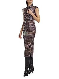Floral Silk Midi-Dress