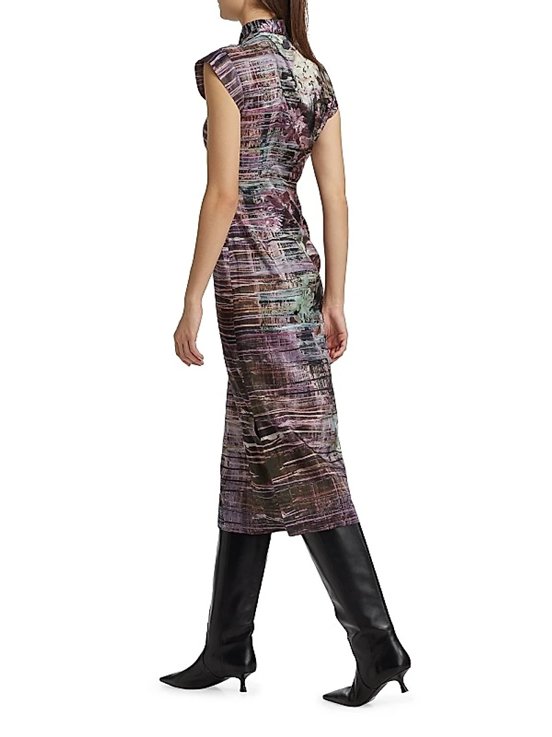 Floral Silk Midi-Dress