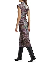 Floral Silk Midi-Dress