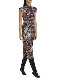 Floral Silk Midi-Dress