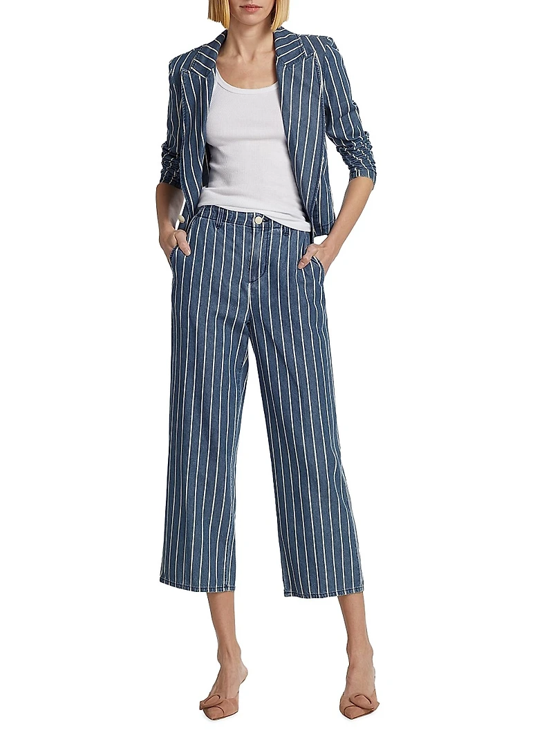 Zayne Striped Denim Crop Trousers