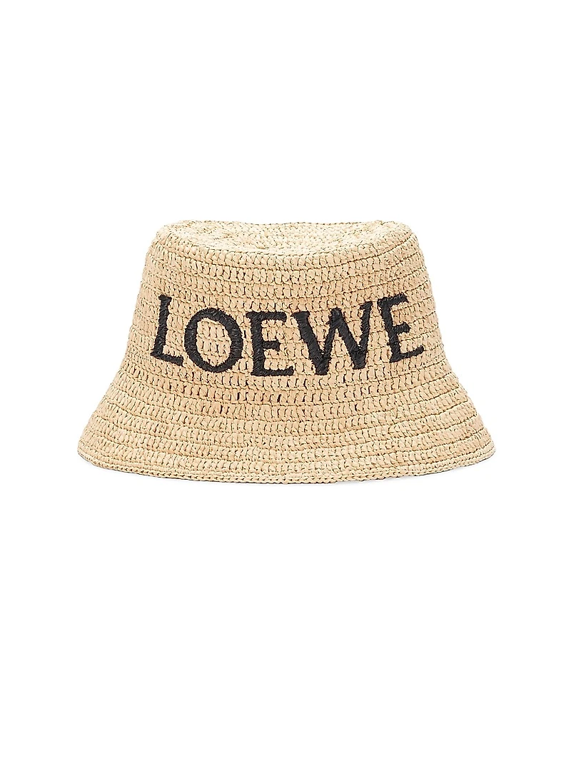 LOEWE x Paula's Ibiza Raffia Logo Bucket Hat