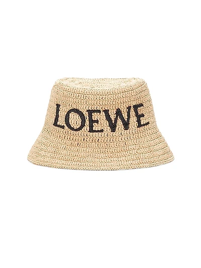LOEWE x Paula's Ibiza Raffia Logo Bucket Hat