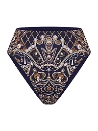 Printed High-Waisted Bikini Bottom