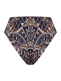 Printed High-Waisted Bikini Bottom