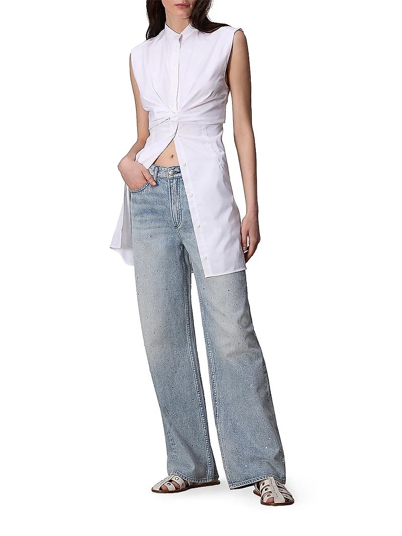 Louisa Sleeveless Poplin Minidress