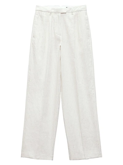 Newman Stripe Cotton-Linen Pants