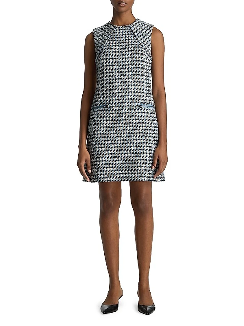 Multi-Yarn Tweed Sleeveless Minidress