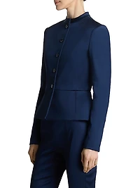 Stretch Satin Peplum Jacket
