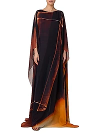 Ombré Silk Caftan Gown