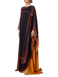Ombré Silk Caftan Gown